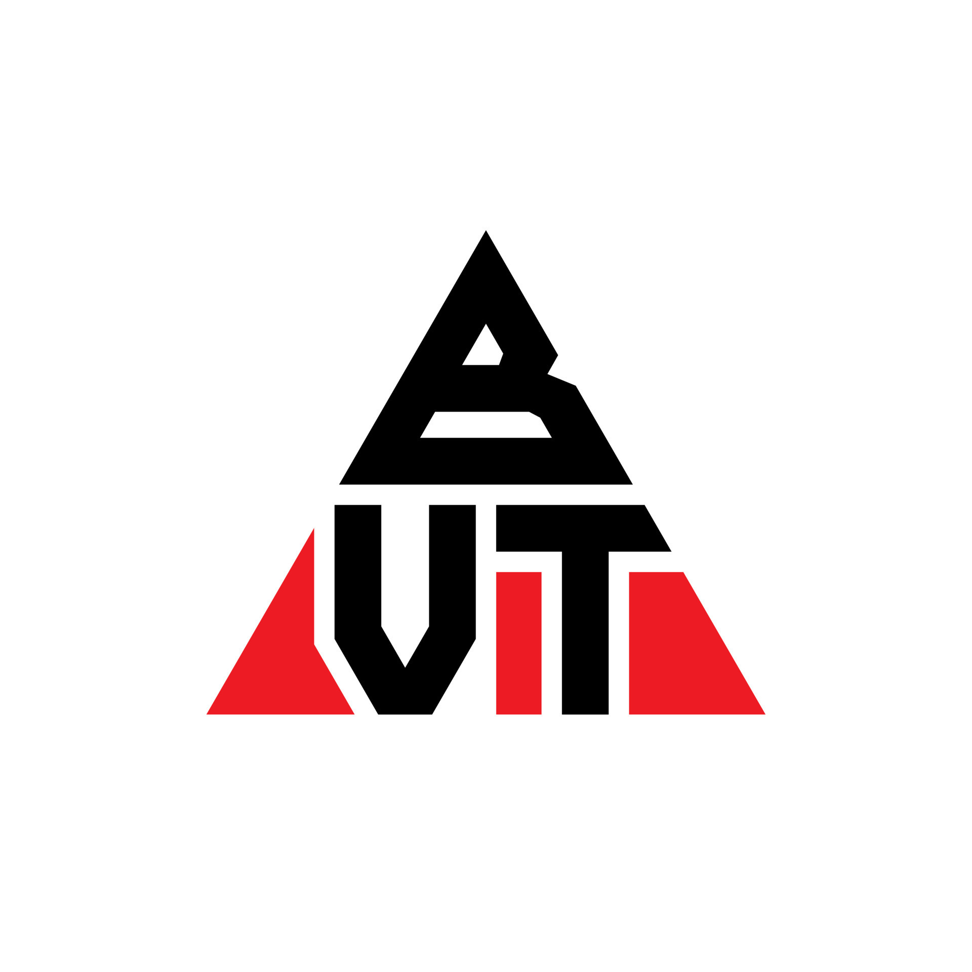 BVT triangle letter logo design with triangle shape. BVT triangle logo