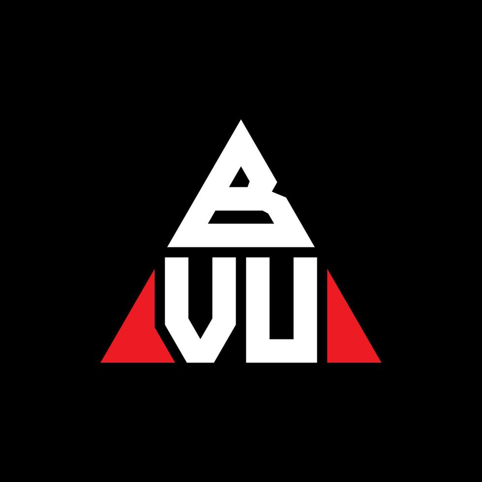 diseño de logotipo de letra triangular bvu con forma de triángulo. monograma de diseño del logotipo del triángulo bvu. plantilla de logotipo de vector de triángulo bvu con color rojo. logotipo triangular bvu logotipo simple, elegante y lujoso.