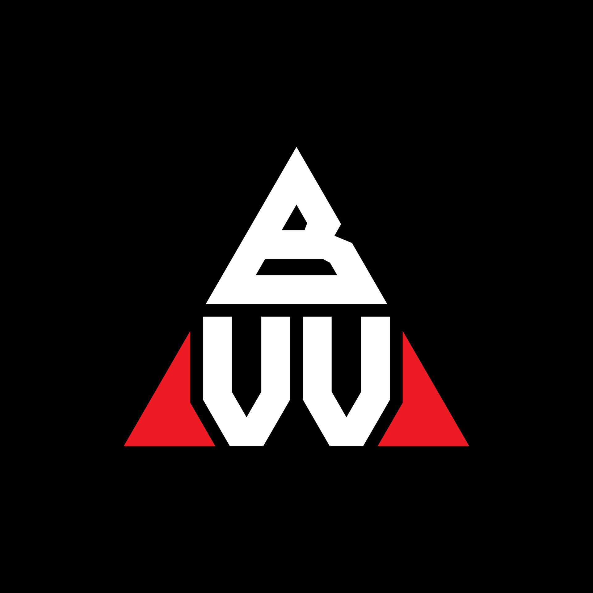 BVV triangle letter logo design with triangle shape. BVV triangle logo