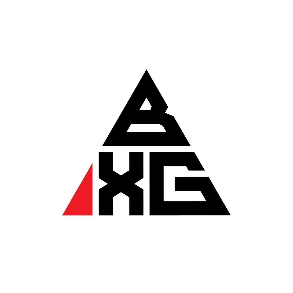 diseño de logotipo de letra triangular bxg con forma de triángulo. monograma de diseño de logotipo de triángulo bxg. plantilla de logotipo de vector de triángulo bxg con color rojo. logotipo triangular bxg logotipo simple, elegante y lujoso.
