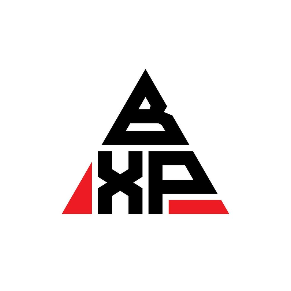 BXP triangle letter logo design with triangle shape. BXP triangle logo design monogram. BXP triangle vector logo template with red color. BXP triangular logo Simple, Elegant, and Luxurious Logo.