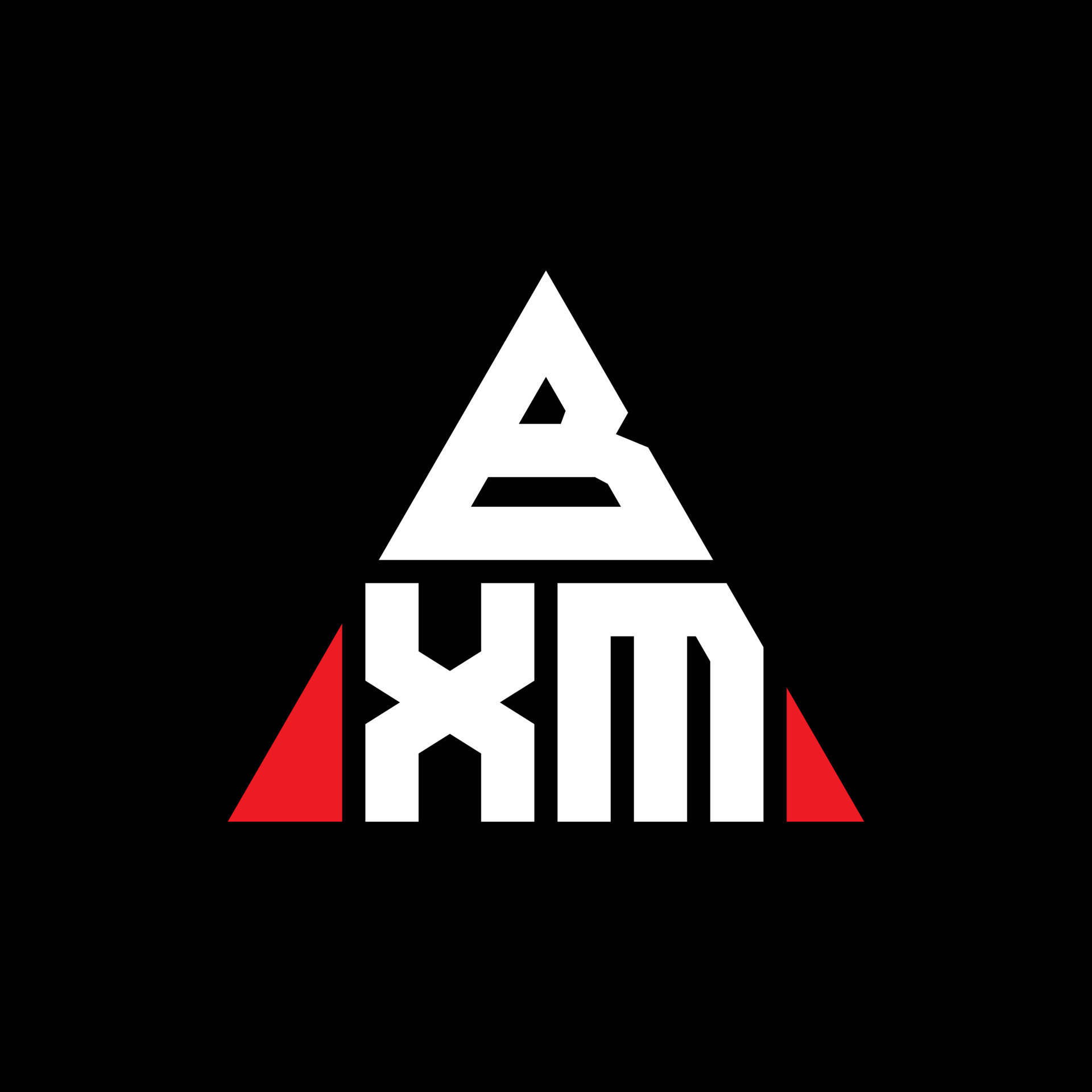 BXM triangle letter logo design with triangle shape. BXM triangle logo