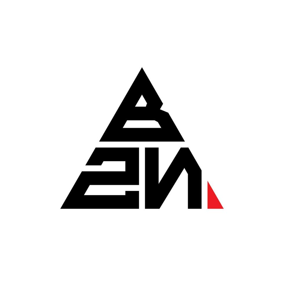 diseño de logotipo de letra de triángulo bzn con forma de triángulo. monograma de diseño del logotipo del triángulo bzn. plantilla de logotipo de vector de triángulo bzn con color rojo. logotipo triangular bzn logotipo simple, elegante y lujoso.
