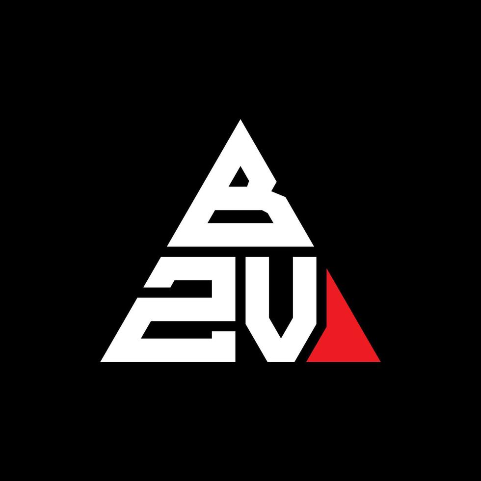 Diseño de logotipo de letra triangular bzv con forma de triángulo. monograma de diseño del logotipo del triángulo bzv. plantilla de logotipo de vector de triángulo bzv con color rojo. logotipo triangular bzv logotipo simple, elegante y lujoso.