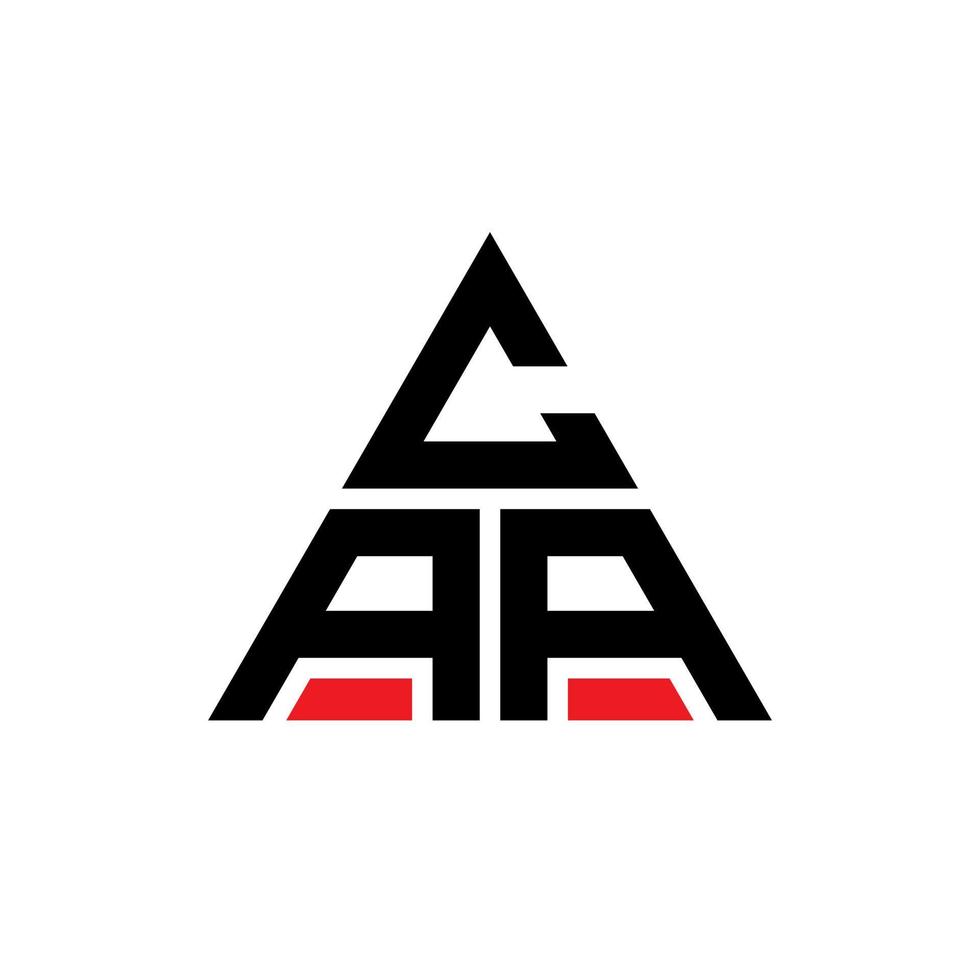 diseño de logotipo de letra triangular caa con forma de triángulo. monograma de diseño del logotipo del triángulo caa. plantilla de logotipo de vector de triángulo caa con color rojo. logotipo triangular caa logotipo simple, elegante y lujoso.