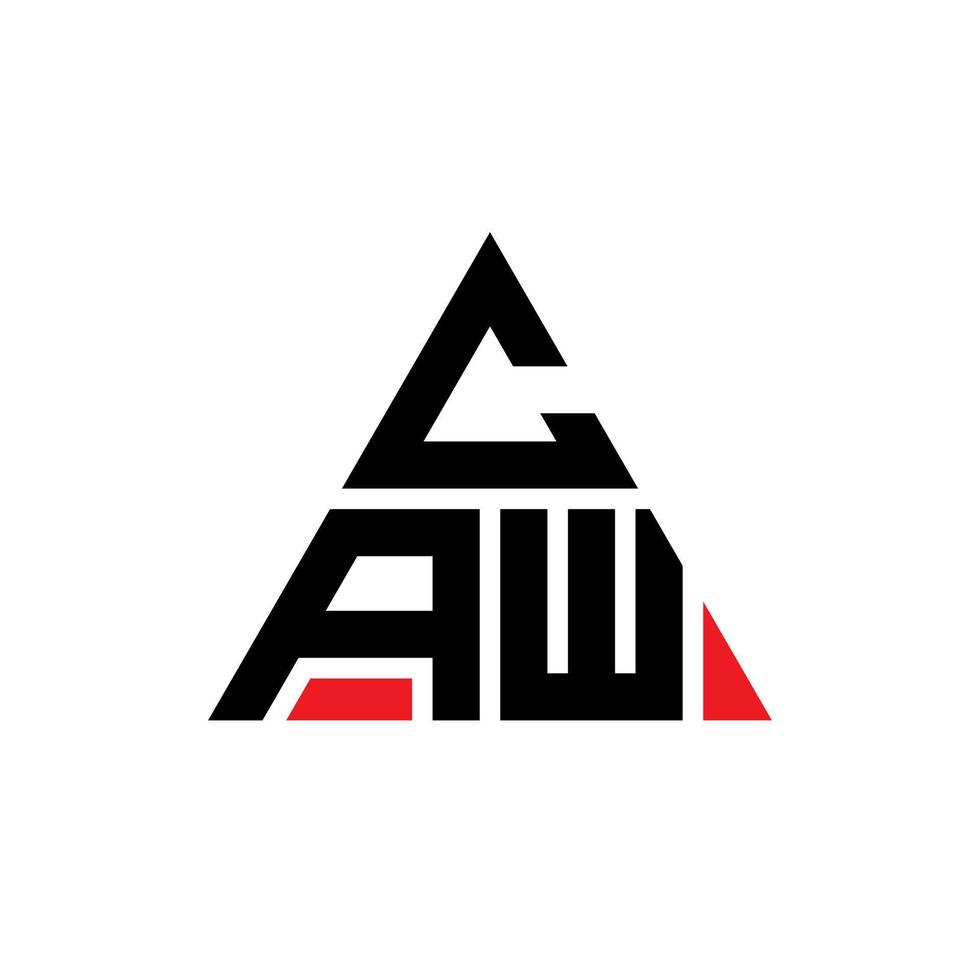 diseño de logotipo de letra de triángulo caw con forma de triángulo. monograma de diseño del logotipo del triángulo caw. plantilla de logotipo de vector de triángulo caw con color rojo. logotipo triangular caw logotipo simple, elegante y lujoso.