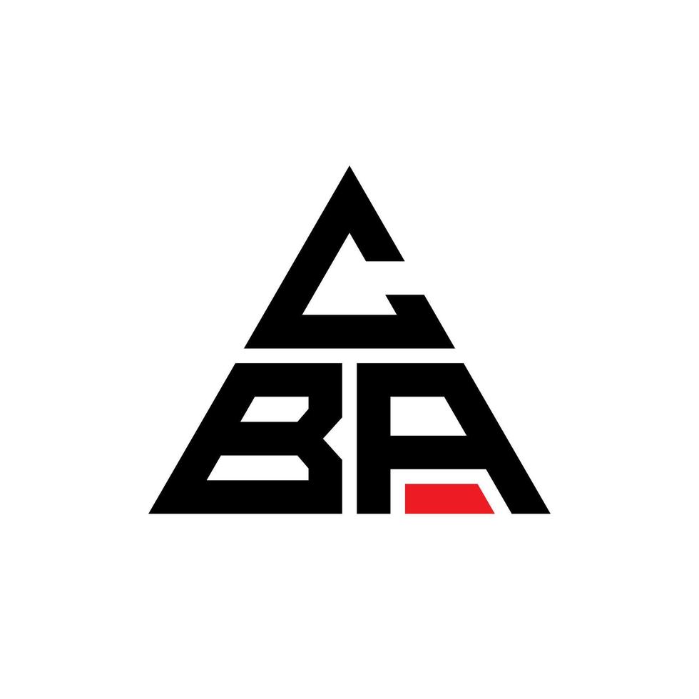 diseño de logotipo de letra triangular cba con forma de triángulo. monograma de diseño del logotipo del triángulo cba. plantilla de logotipo de vector de triángulo cba con color rojo. logotipo triangular cba logotipo simple, elegante y lujoso.