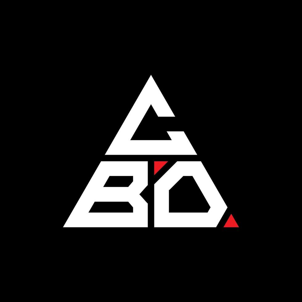 diseño de logotipo de letra triangular cbo con forma de triángulo. monograma de diseño de logotipo de triángulo cbo. plantilla de logotipo de vector de triángulo cbo con color rojo. logotipo triangular cbo logotipo simple, elegante y lujoso.