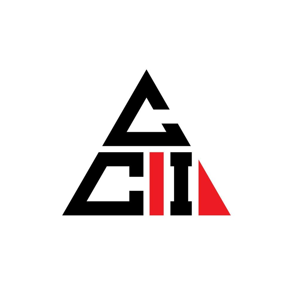 diseño de logotipo de letra triangular cci con forma de triángulo. monograma de diseño de logotipo de triángulo cci. plantilla de logotipo de vector de triángulo cci con color rojo. logotipo triangular cci logotipo simple, elegante y lujoso.