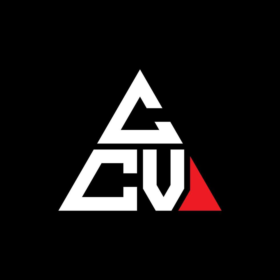diseño de logotipo de letra triangular ccv con forma de triángulo. monograma de diseño de logotipo de triángulo ccv. plantilla de logotipo de vector de triángulo ccv con color rojo. logotipo triangular ccv logotipo simple, elegante y lujoso.