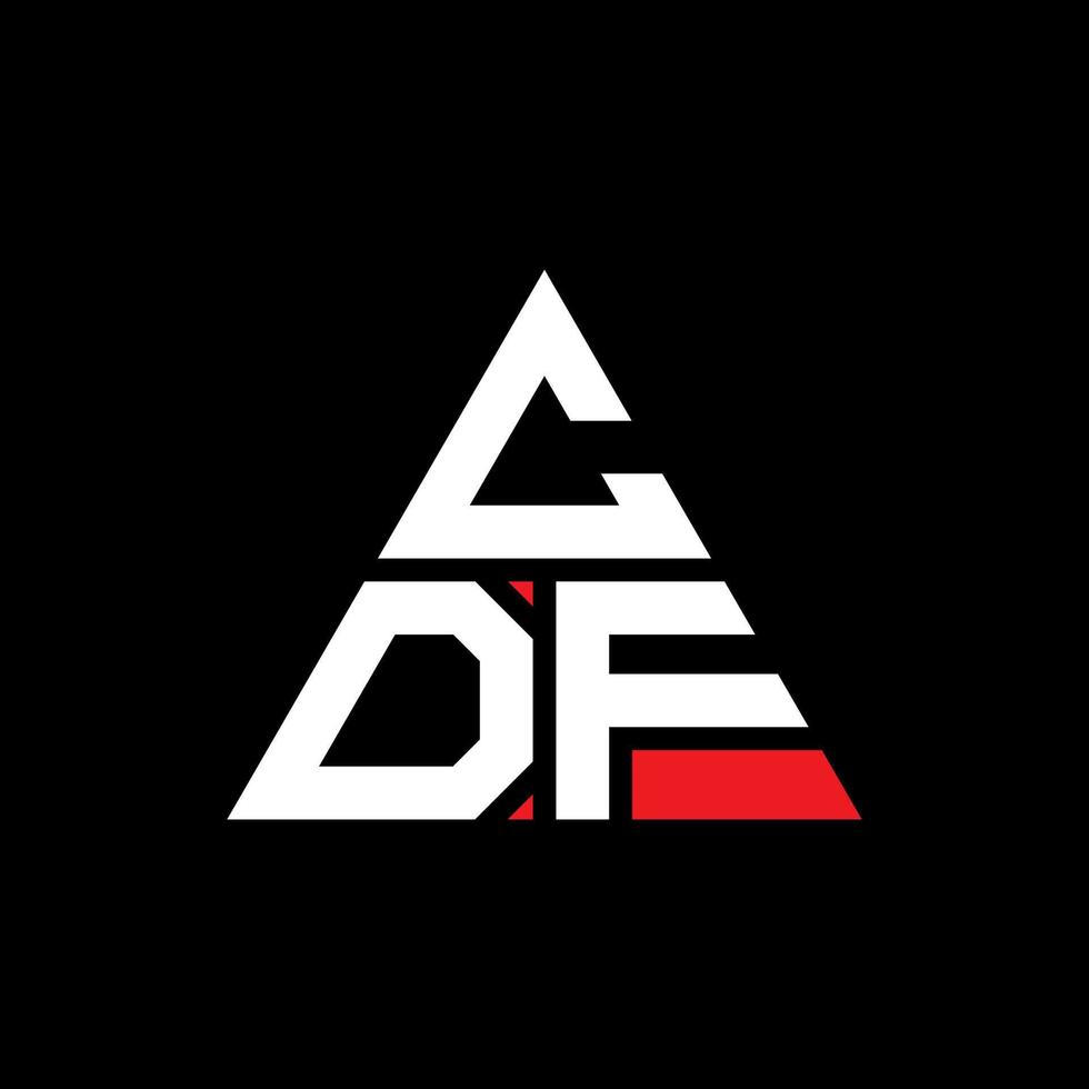 diseño de logotipo de letra de triángulo cdf con forma de triángulo. monograma de diseño de logotipo de triángulo cdf. plantilla de logotipo de vector de triángulo cdf con color rojo. logotipo triangular cdf logotipo simple, elegante y lujoso.