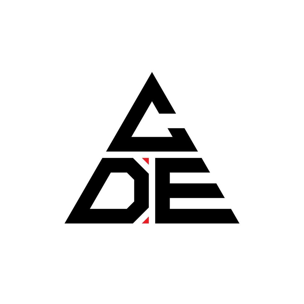 cde diseño de logotipo de letra triangular con forma de triángulo. monograma de diseño de logotipo de triángulo cde. plantilla de logotipo de vector de triángulo cde con color rojo. logotipo triangular cde logotipo simple, elegante y lujoso.