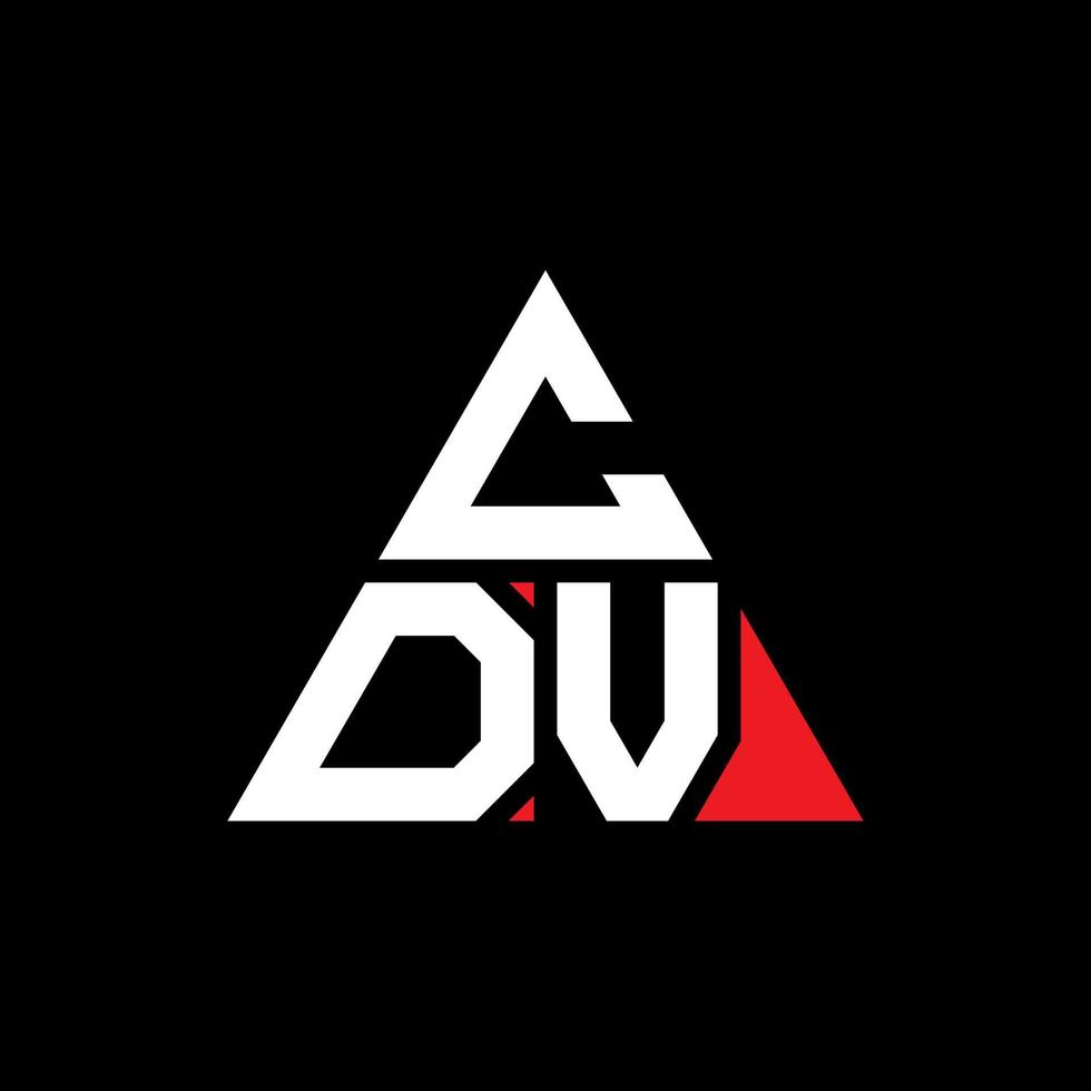 CDV triangle letter logo design with triangle shape. CDV triangle logo design monogram. CDV triangle vector logo template with red color. CDV triangular logo Simple, Elegant, and Luxurious Logo.