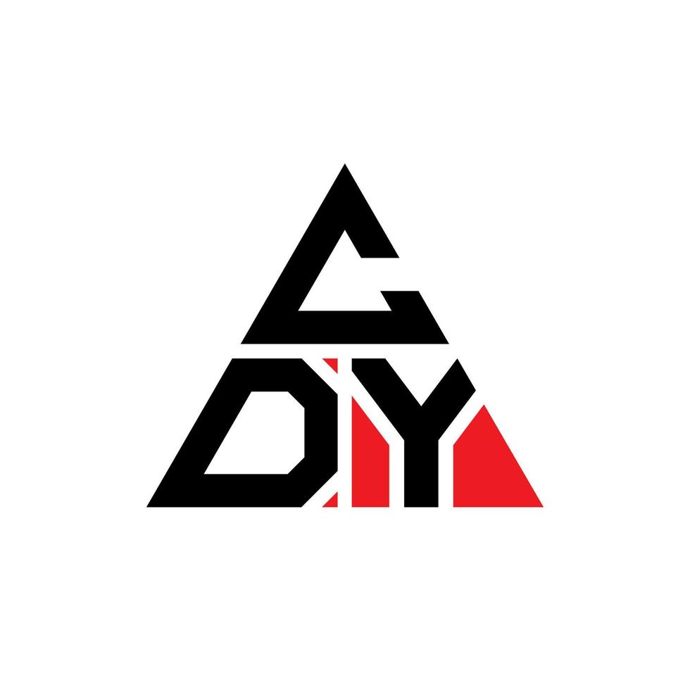 CDY triangle letter logo design with triangle shape. CDY triangle logo design monogram. CDY triangle vector logo template with red color. CDY triangular logo Simple, Elegant, and Luxurious Logo.