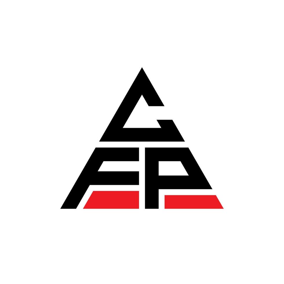 diseño de logotipo de letra triangular cfp con forma de triángulo. monograma de diseño de logotipo de triángulo cfp. plantilla de logotipo de vector de triángulo cfp con color rojo. logotipo triangular cfp logotipo simple, elegante y lujoso.
