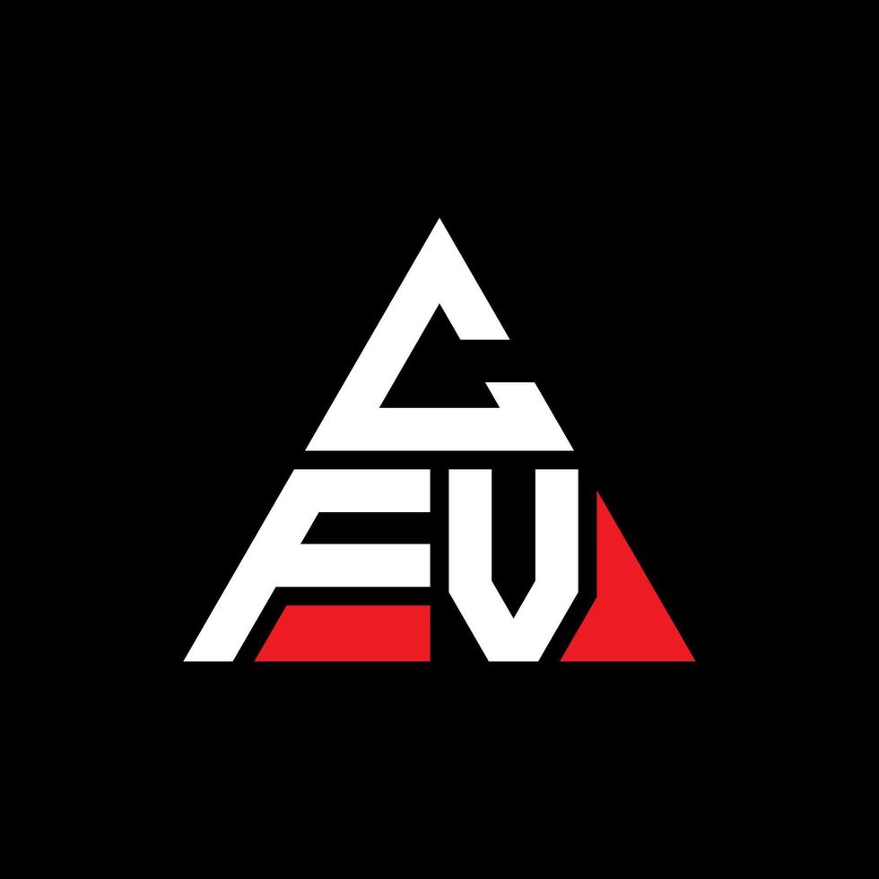 diseño de logotipo de letra de triángulo cfv con forma de triángulo. monograma de diseño del logotipo del triángulo cfv. plantilla de logotipo de vector de triángulo cfv con color rojo. logotipo triangular cfv logotipo simple, elegante y lujoso.