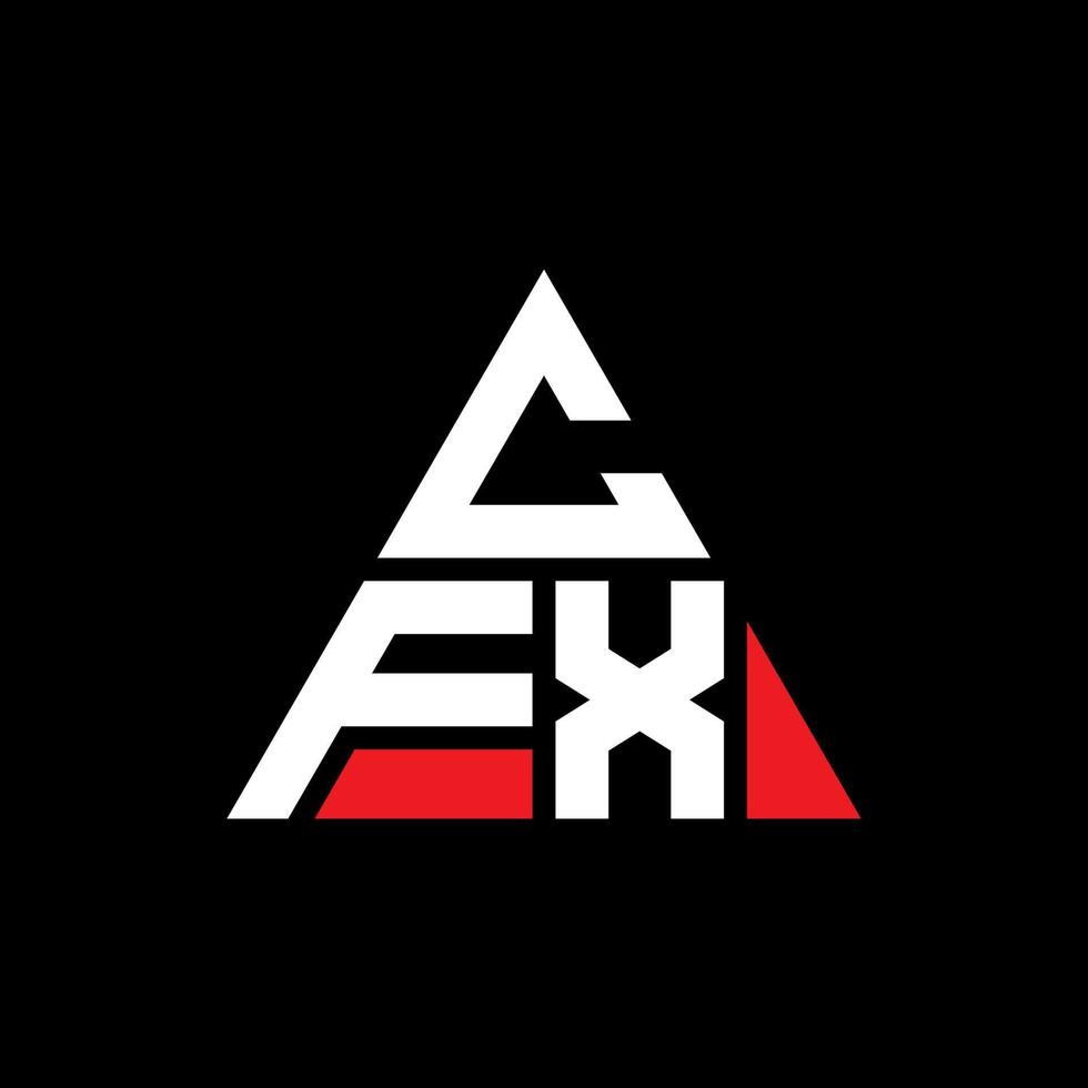CFX triangle letter logo design with triangle shape. CFX triangle logo design monogram. CFX triangle vector logo template with red color. CFX triangular logo Simple, Elegant, and Luxurious Logo.