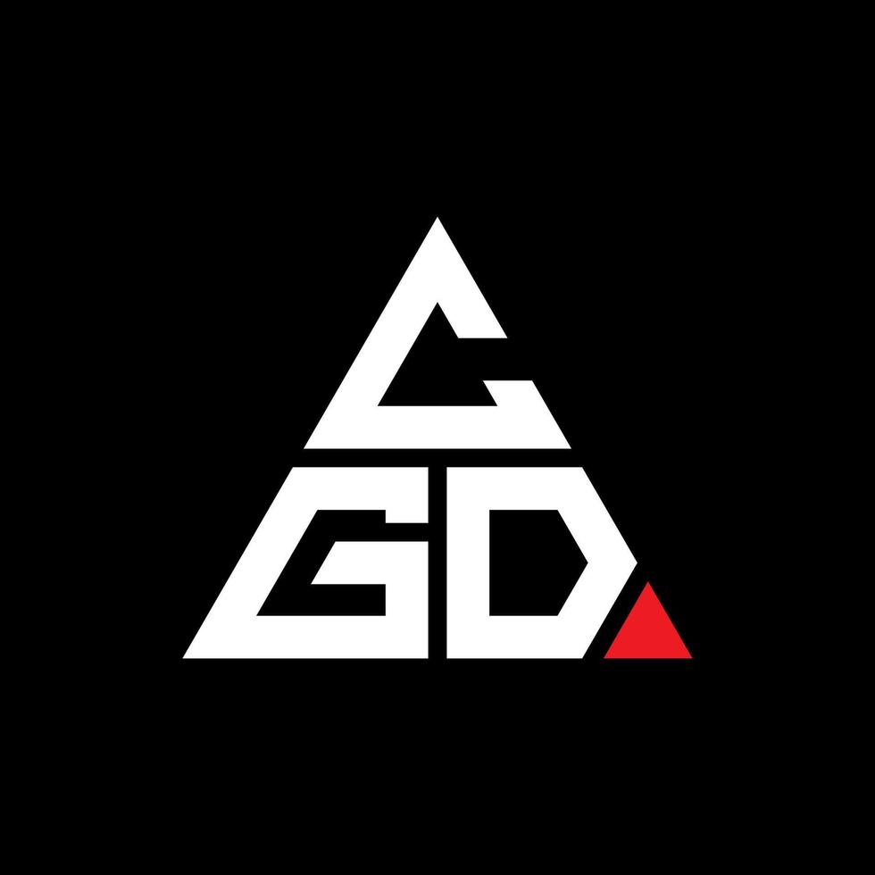 Diseño de logotipo de letra triangular cgd con forma de triángulo. monograma de diseño de logotipo de triángulo cgd. plantilla de logotipo de vector de triángulo cgd con color rojo. logotipo triangular cgd logotipo simple, elegante y lujoso.