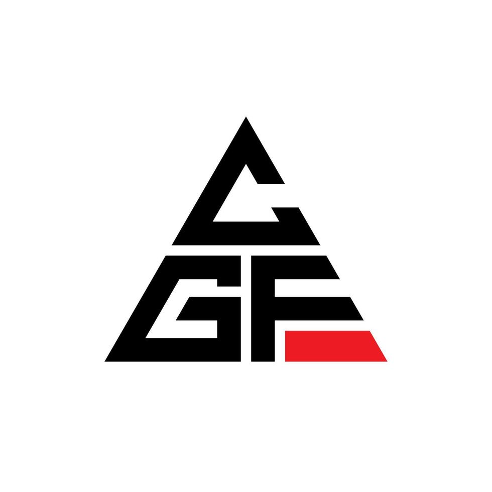 diseño de logotipo de letra de triángulo cgf con forma de triángulo. monograma de diseño del logotipo del triángulo cgf. plantilla de logotipo de vector de triángulo cgf con color rojo. logotipo triangular cgf logotipo simple, elegante y lujoso.