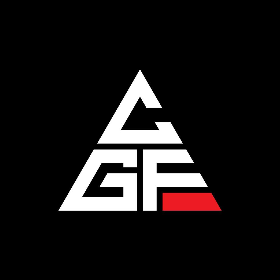 CGF triangle letter logo design with triangle shape. CGF triangle logo design monogram. CGF triangle vector logo template with red color. CGF triangular logo Simple, Elegant, and Luxurious Logo.