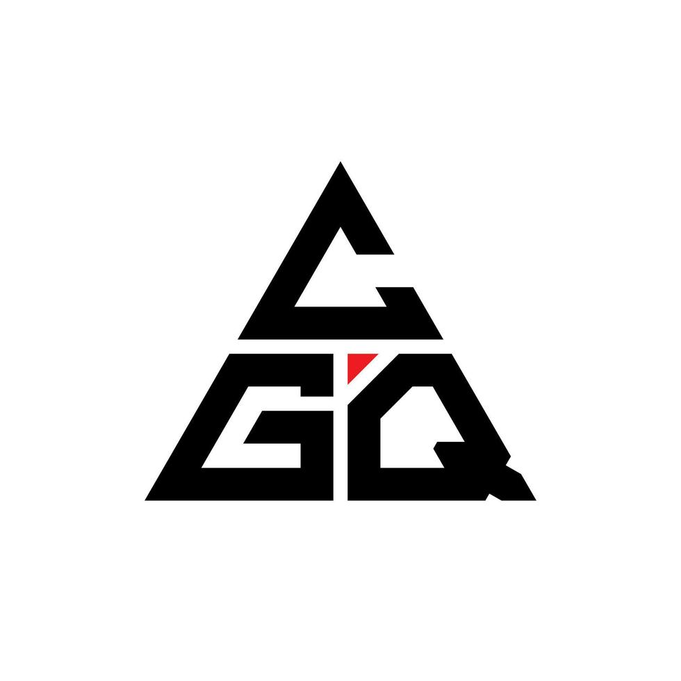 CGQ triangle letter logo design with triangle shape. CGQ triangle logo design monogram. CGQ triangle vector logo template with red color. CGQ triangular logo Simple, Elegant, and Luxurious Logo.