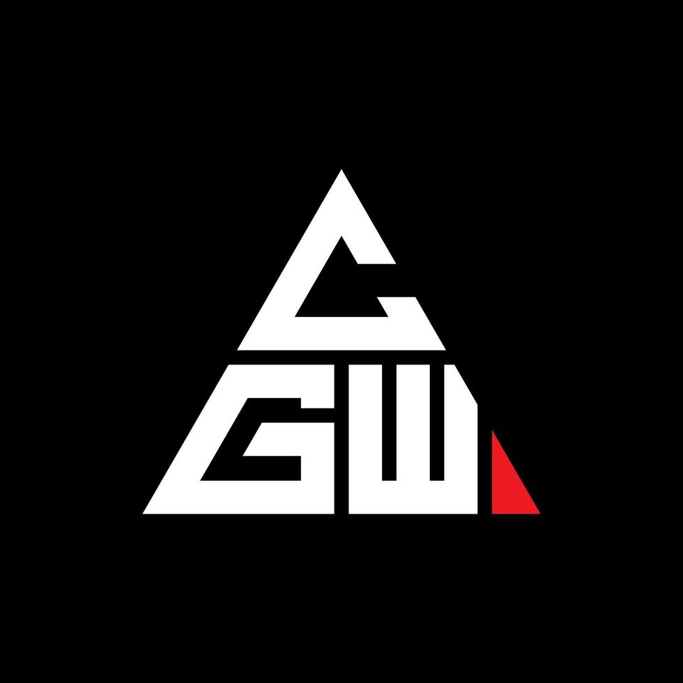 cgw diseño de logotipo de letra triangular con forma de triángulo. monograma de diseño de logotipo de triángulo cgw. plantilla de logotipo de vector de triángulo cgw con color rojo. logotipo triangular cgw logotipo simple, elegante y lujoso.