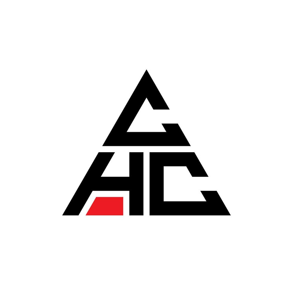 diseño de logotipo de letra de triángulo chc con forma de triángulo. monograma de diseño del logotipo del triángulo chc. plantilla de logotipo de vector de triángulo chc con color rojo. logotipo triangular chc logotipo simple, elegante y lujoso.