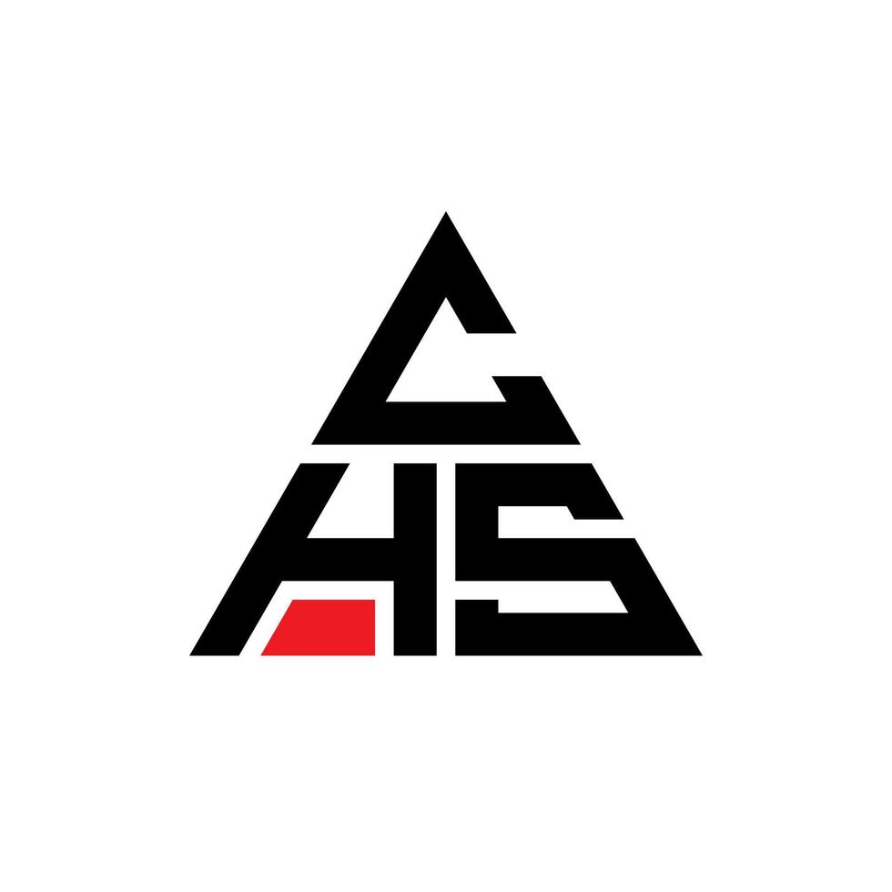 diseño de logotipo de letra de triángulo chs con forma de triángulo. monograma de diseño del logotipo del triángulo chs. plantilla de logotipo de vector de triángulo chs con color rojo. logotipo triangular chs logotipo simple, elegante y lujoso.