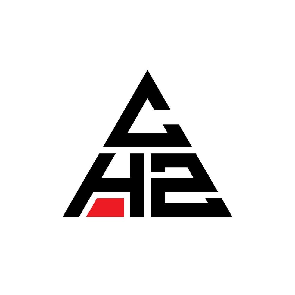 CHZ triangle letter logo design with triangle shape. CHZ triangle logo design monogram. CHZ triangle vector logo template with red color. CHZ triangular logo Simple, Elegant, and Luxurious Logo.
