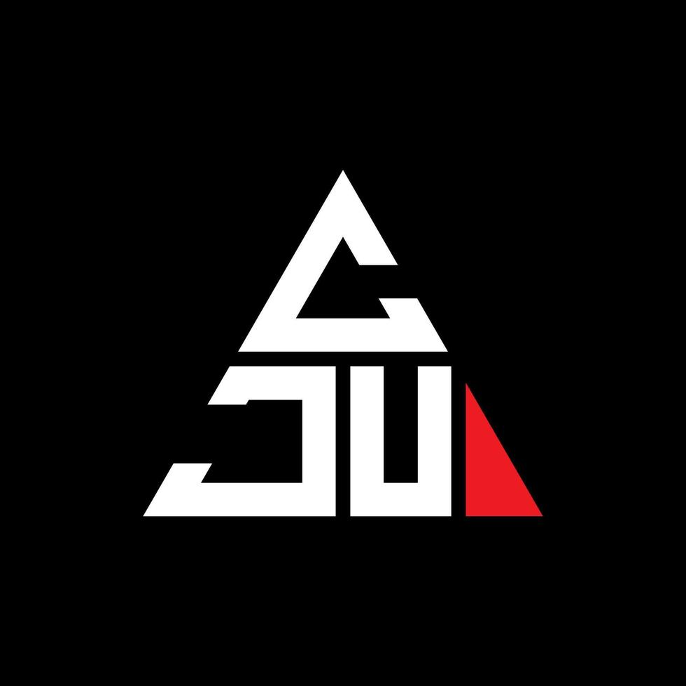 diseño de logotipo de letra triangular cju con forma de triángulo. monograma de diseño del logotipo del triángulo cju. plantilla de logotipo de vector de triángulo cju con color rojo. logotipo triangular cju logotipo simple, elegante y lujoso.