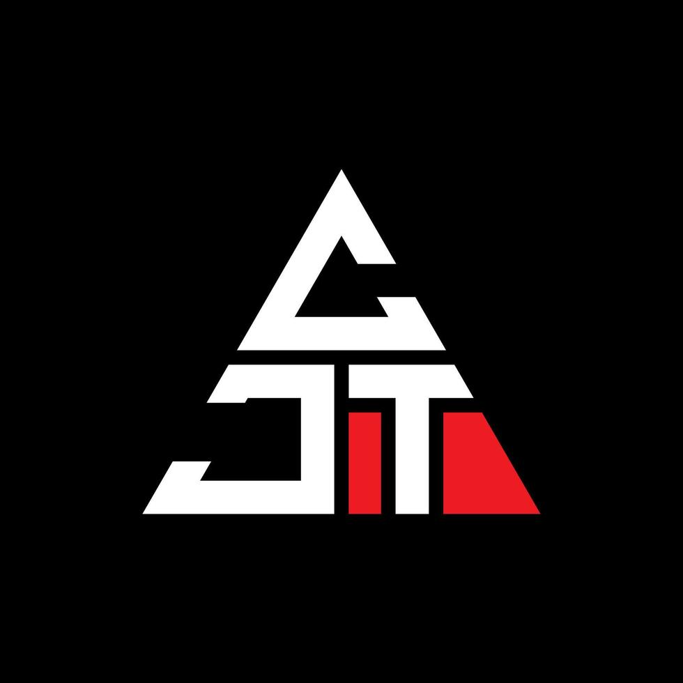 CJT triangle letter logo design with triangle shape. CJT triangle logo design monogram. CJT triangle vector logo template with red color. CJT triangular logo Simple, Elegant, and Luxurious Logo.