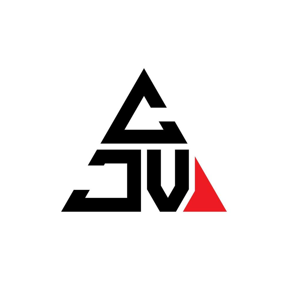 CJV triangle letter logo design with triangle shape. CJV triangle logo design monogram. CJV triangle vector logo template with red color. CJV triangular logo Simple, Elegant, and Luxurious Logo.