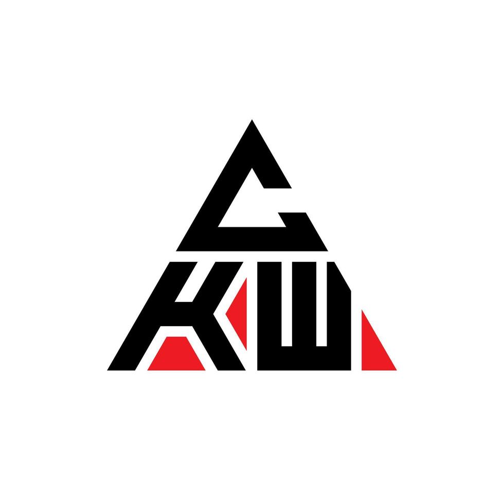 CKW triangle letter logo design with triangle shape. CKW triangle logo design monogram. CKW triangle vector logo template with red color. CKW triangular logo Simple, Elegant, and Luxurious Logo.
