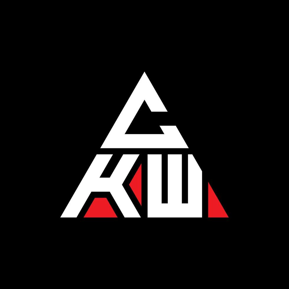 diseño de logotipo de letra triangular ckw con forma de triángulo. monograma de diseño de logotipo de triángulo ckw. plantilla de logotipo de vector de triángulo ckw con color rojo. logotipo triangular ckw logotipo simple, elegante y lujoso.