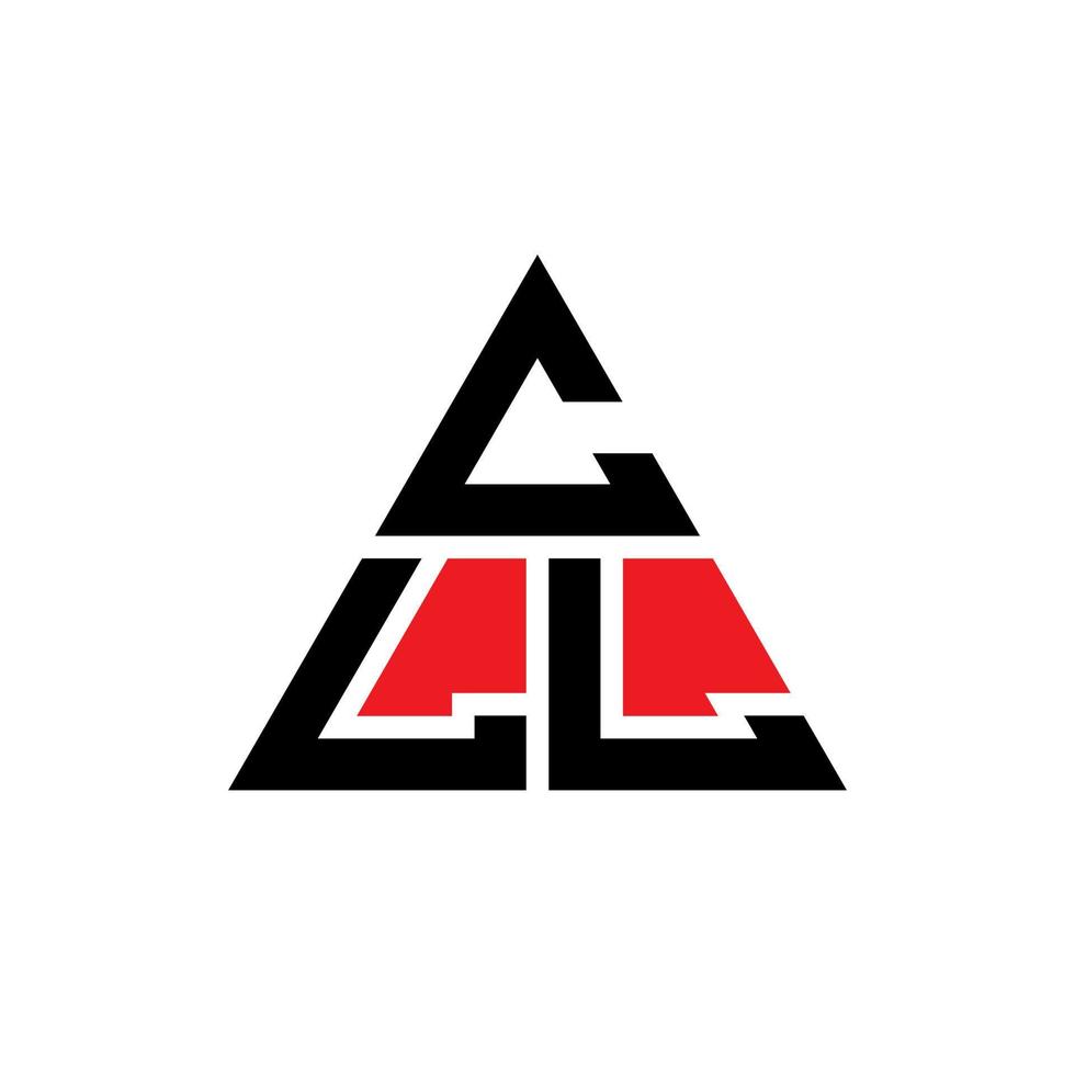 CLL triangle letter logo design with triangle shape. CLL triangle logo design monogram. CLL triangle vector logo template with red color. CLL triangular logo Simple, Elegant, and Luxurious Logo.