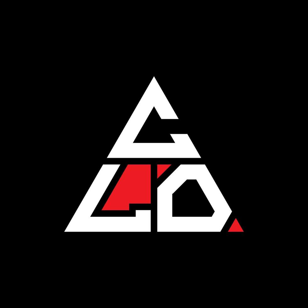 CLO triangle letter logo design with triangle shape. CLO triangle logo design monogram. CLO triangle vector logo template with red color. CLO triangular logo Simple, Elegant, and Luxurious Logo.