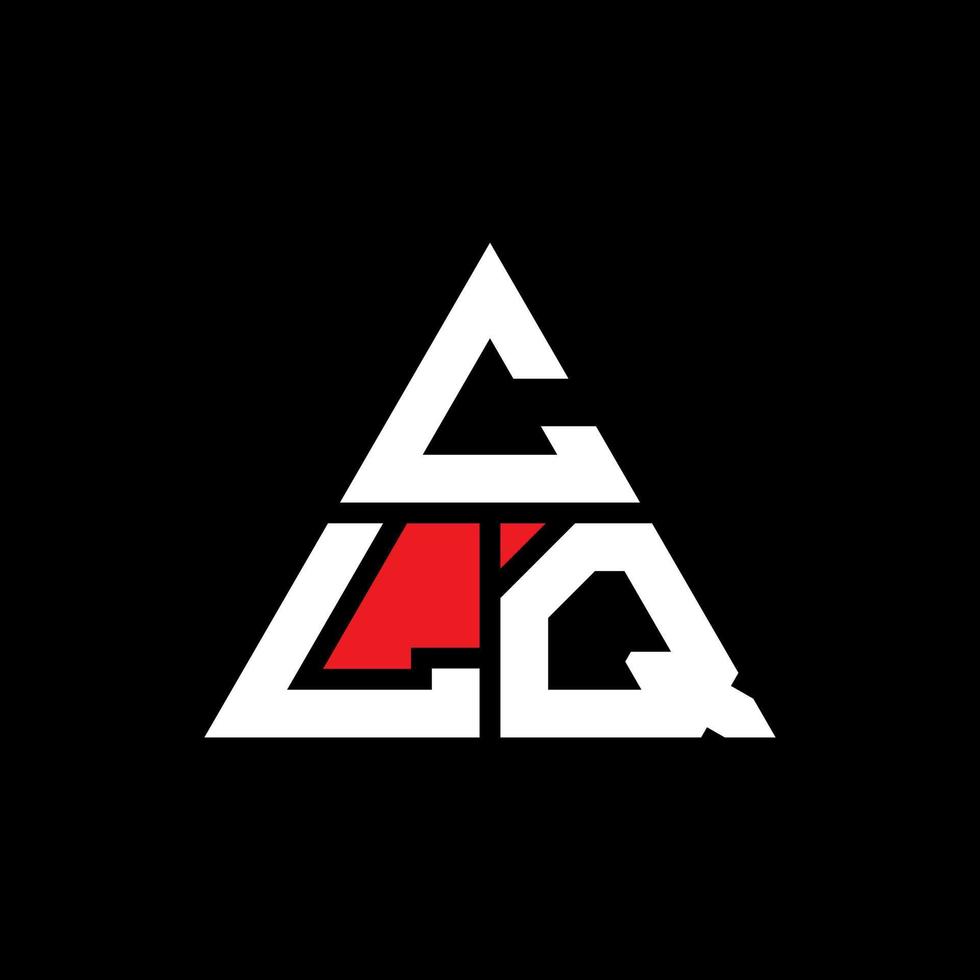 CLQ triangle letter logo design with triangle shape. CLQ triangle logo design monogram. CLQ triangle vector logo template with red color. CLQ triangular logo Simple, Elegant, and Luxurious Logo.
