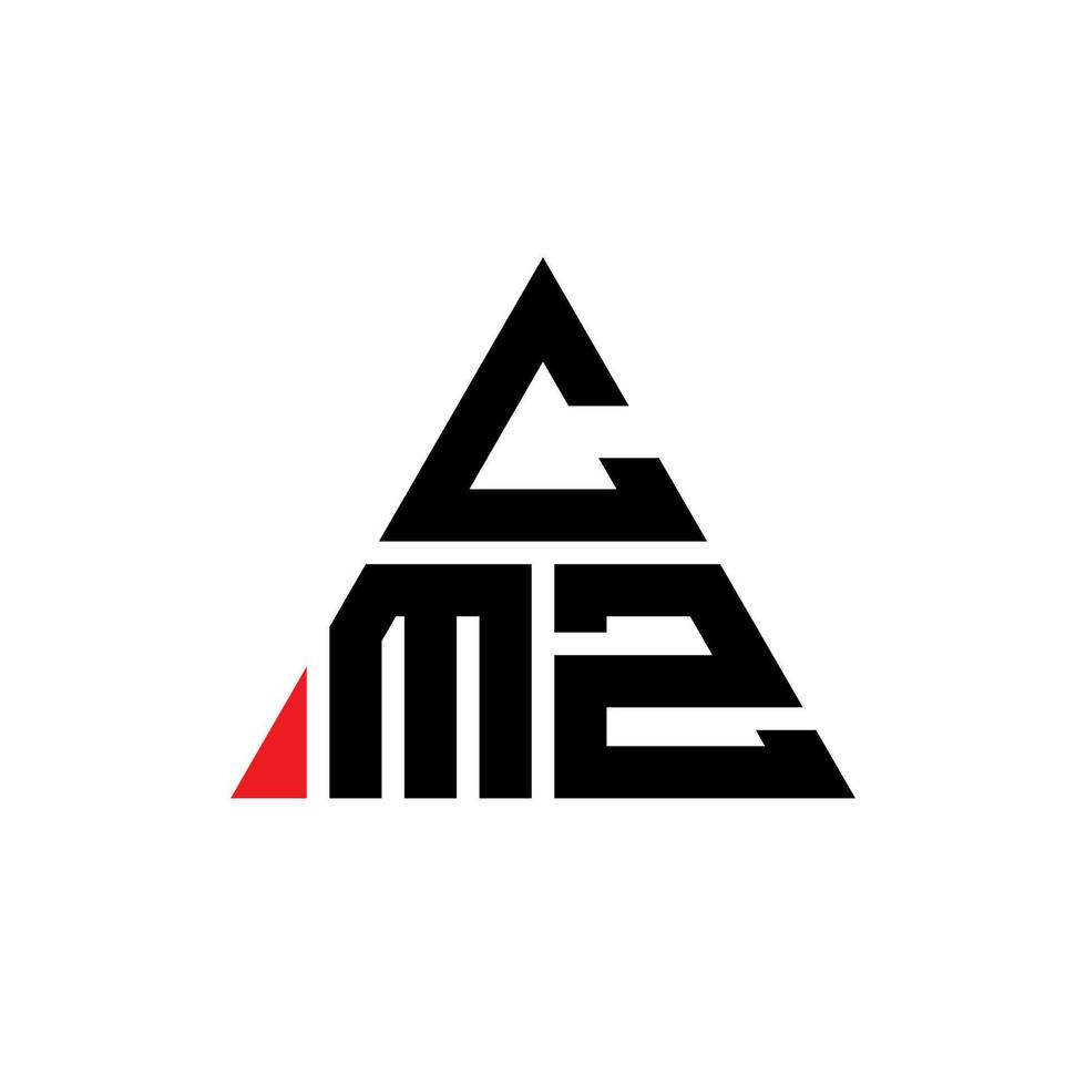 Diseño de logotipo de letra triangular cmz con forma de triángulo. monograma de diseño del logotipo del triángulo cmz. plantilla de logotipo de vector de triángulo cmz con color rojo. logotipo triangular cmz logotipo simple, elegante y lujoso.