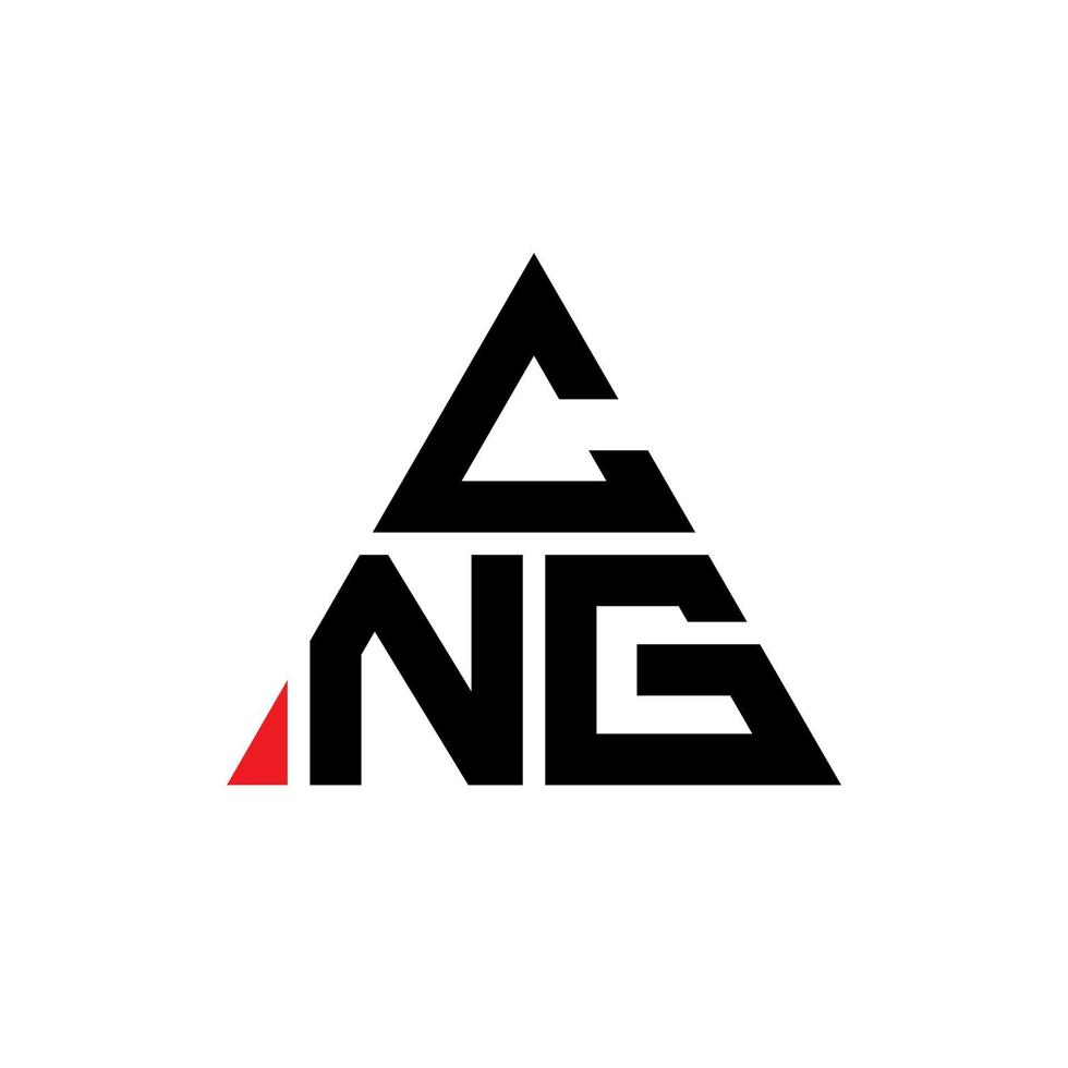 diseño de logotipo de letra triangular cng con forma de triángulo. monograma de diseño de logotipo de triángulo cng. plantilla de logotipo de vector de triángulo cng con color rojo. logotipo triangular cng logotipo simple, elegante y lujoso.