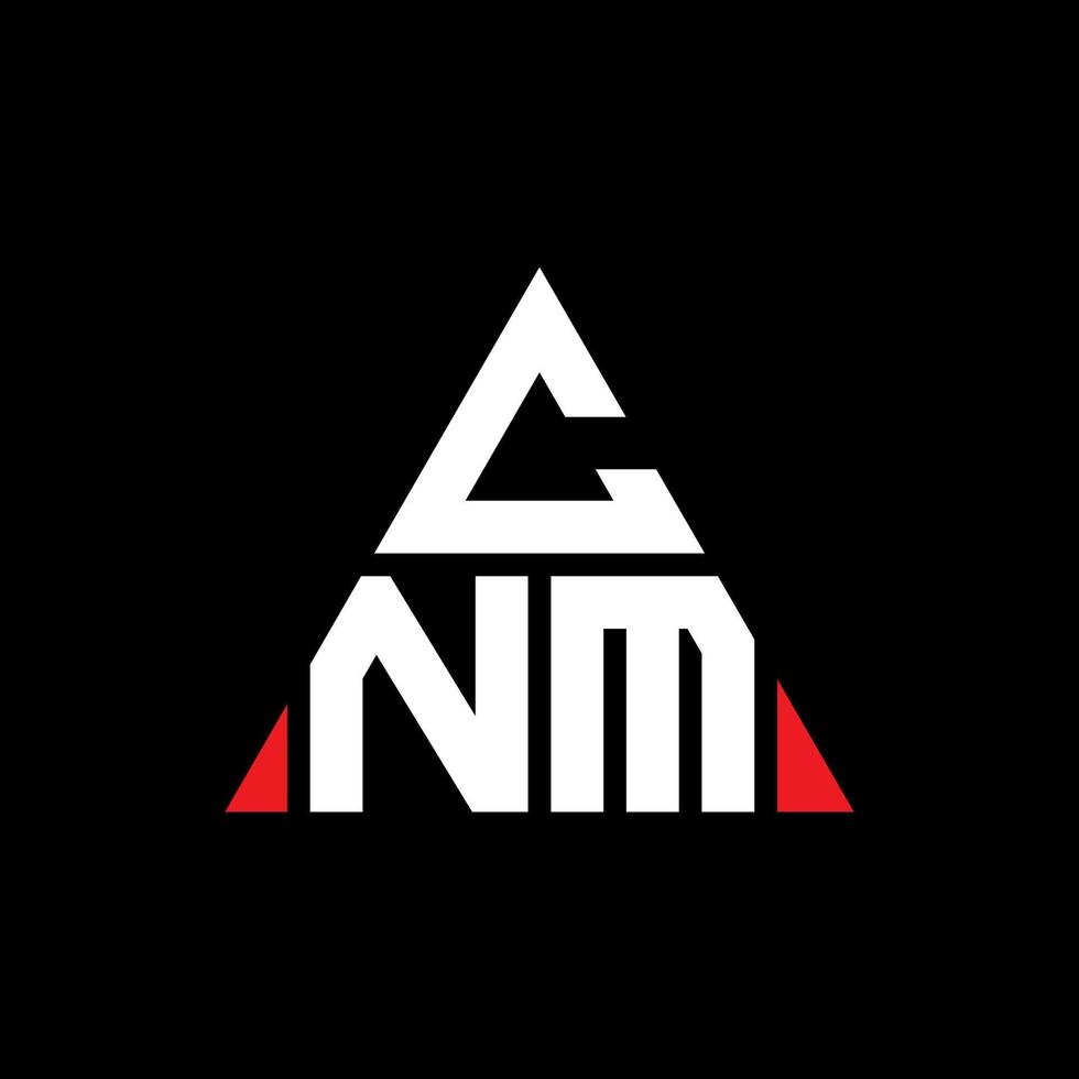 diseño de logotipo de letra triangular cnm con forma de triángulo. monograma de diseño de logotipo de triángulo cnm. plantilla de logotipo de vector de triángulo cnm con color rojo. logotipo triangular cnm logotipo simple, elegante y lujoso.