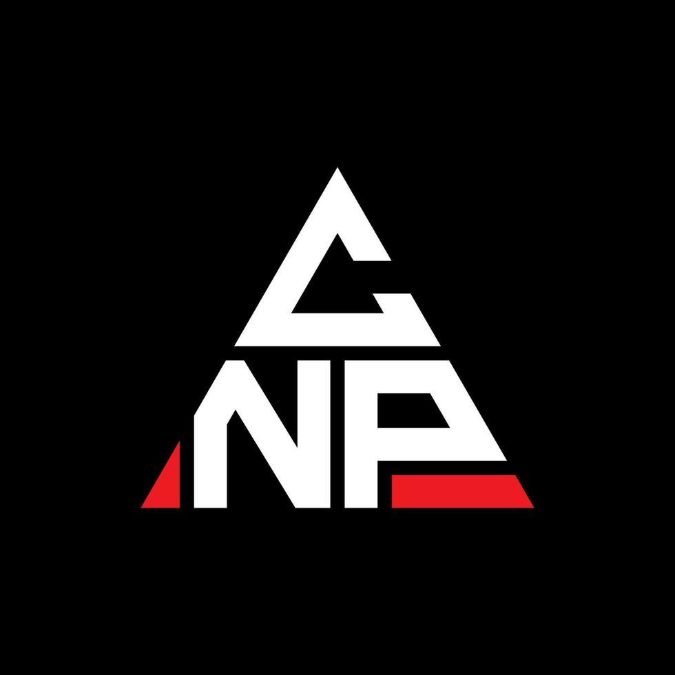 CNP triangle letter logo design with triangle shape. CNP triangle logo design monogram. CNP triangle vector logo template with red color. CNP triangular logo Simple, Elegant, and Luxurious Logo.
