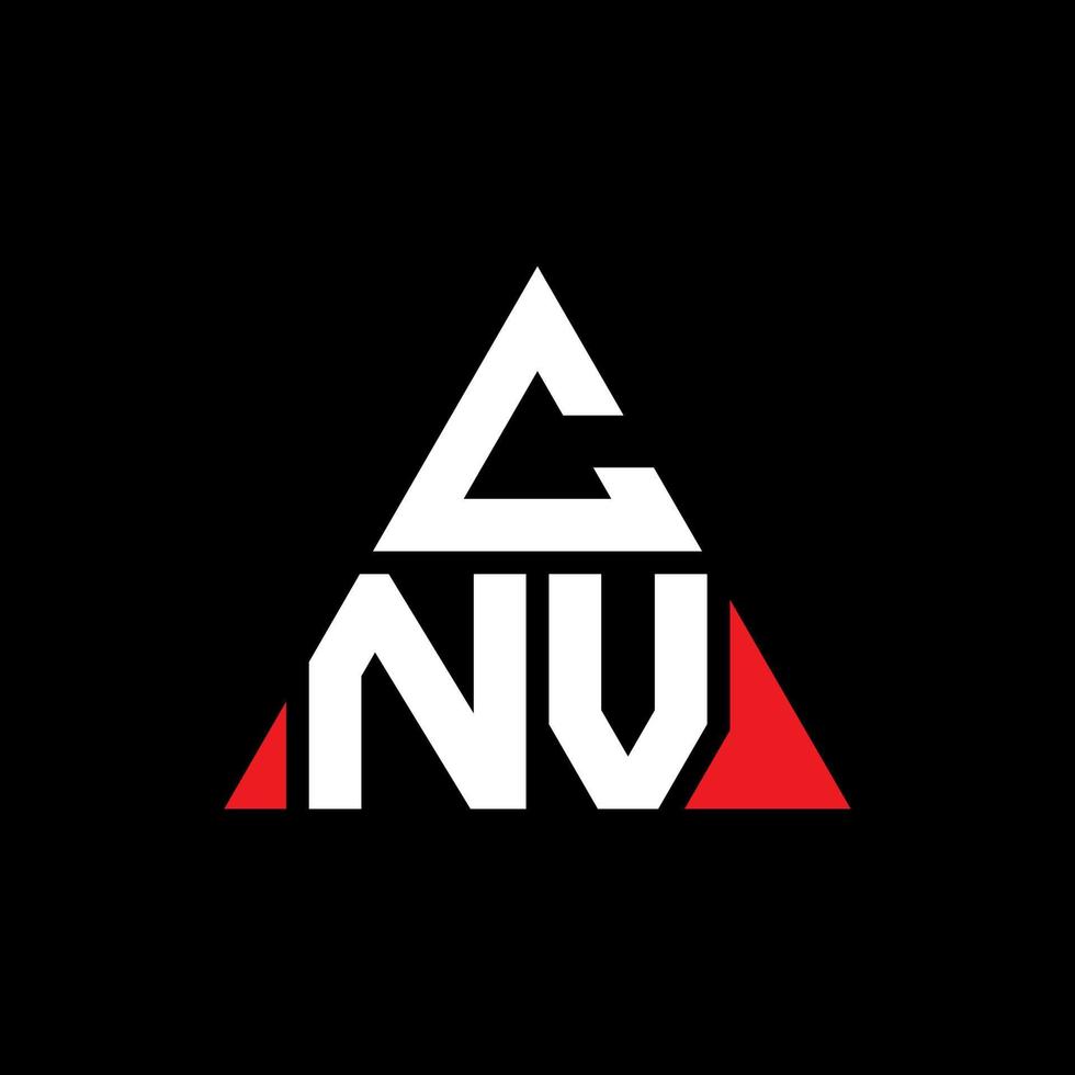 CNV triangle letter logo design with triangle shape. CNV triangle logo design monogram. CNV triangle vector logo template with red color. CNV triangular logo Simple, Elegant, and Luxurious Logo.