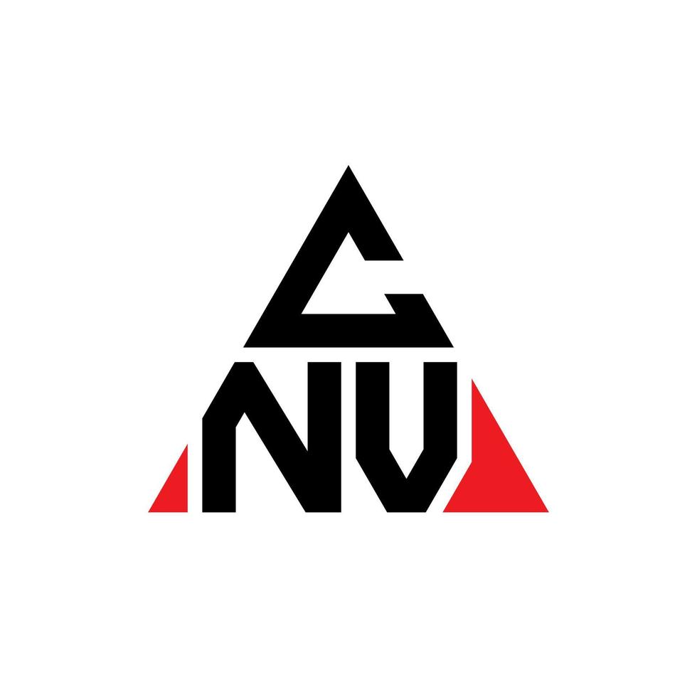 CNV triangle letter logo design with triangle shape. CNV triangle logo design monogram. CNV triangle vector logo template with red color. CNV triangular logo Simple, Elegant, and Luxurious Logo.