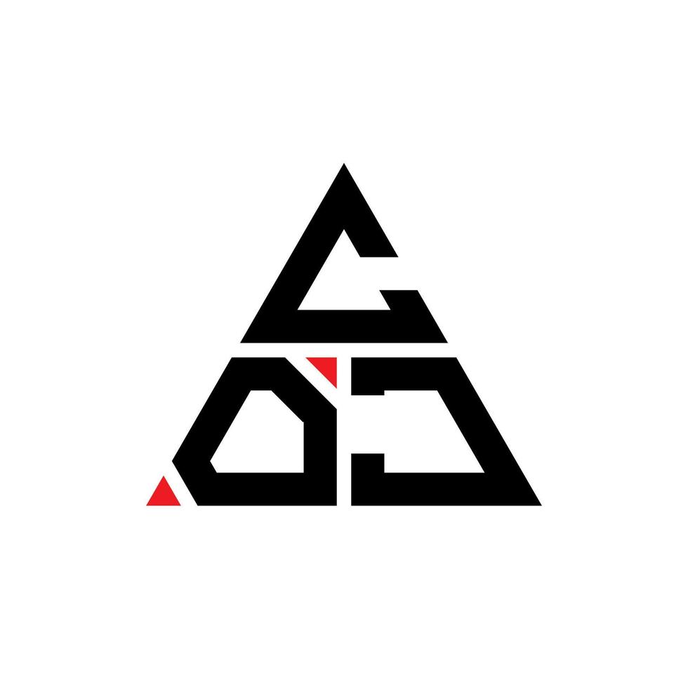 diseño de logotipo de letra triangular coj con forma de triángulo. monograma de diseño del logotipo del triángulo coj. plantilla de logotipo de vector de triángulo coj con color rojo. logotipo triangular coj logotipo simple, elegante y lujoso.