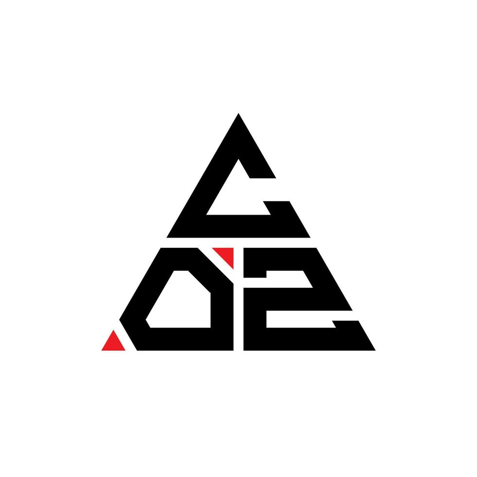 coz diseño de logotipo de letra triangular con forma de triángulo. monograma de diseño del logotipo del triángulo coz. coz plantilla de logotipo de vector de triángulo con color rojo. logo triangular coz logo simple, elegante y lujoso.