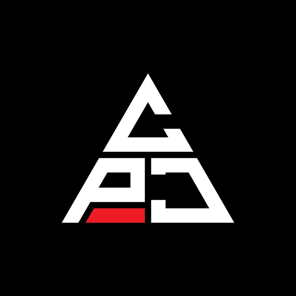diseño de logotipo de letra triangular cpj con forma de triángulo. monograma de diseño del logotipo del triángulo cpj. plantilla de logotipo de vector de triángulo cpj con color rojo. logotipo triangular cpj logotipo simple, elegante y lujoso.