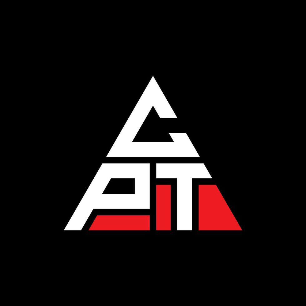 CPT triangle letter logo design with triangle shape. CPT triangle logo