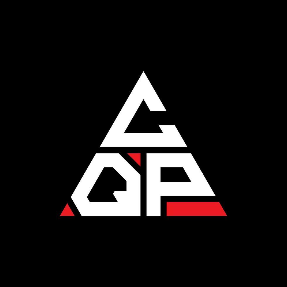 CQP triangle letter logo design with triangle shape. CQP triangle logo design monogram. CQP triangle vector logo template with red color. CQP triangular logo Simple, Elegant, and Luxurious Logo.