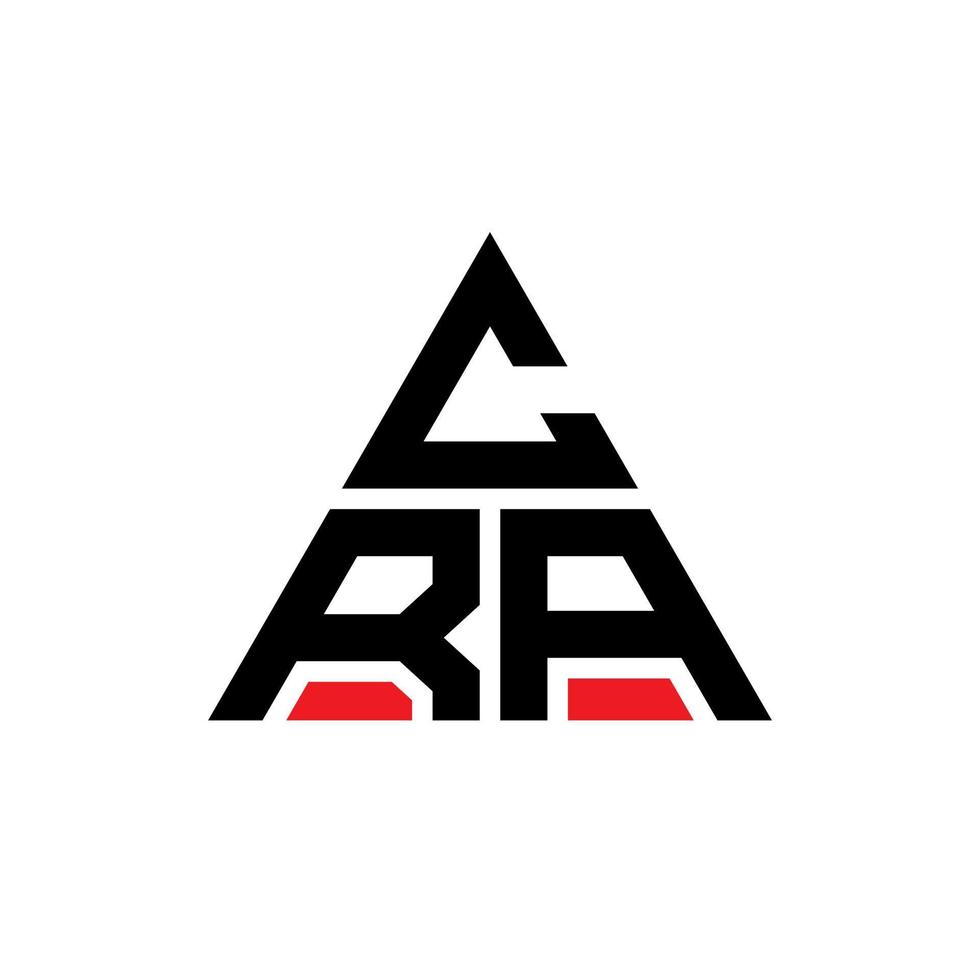 diseño de logotipo de letra triangular cra con forma de triángulo. monograma de diseño del logotipo del triángulo cra. plantilla de logotipo de vector de triángulo cra con color rojo. logotipo triangular cra logotipo simple, elegante y lujoso.