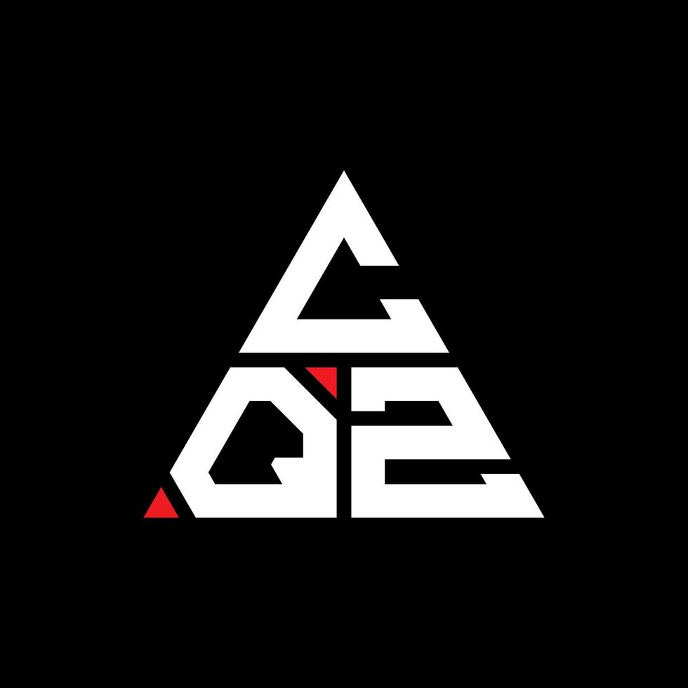 diseño de logotipo de letra triangular cqz con forma de triángulo. monograma de diseño del logotipo del triángulo cqz. plantilla de logotipo de vector de triángulo cqz con color rojo. logotipo triangular cqz logotipo simple, elegante y lujoso.